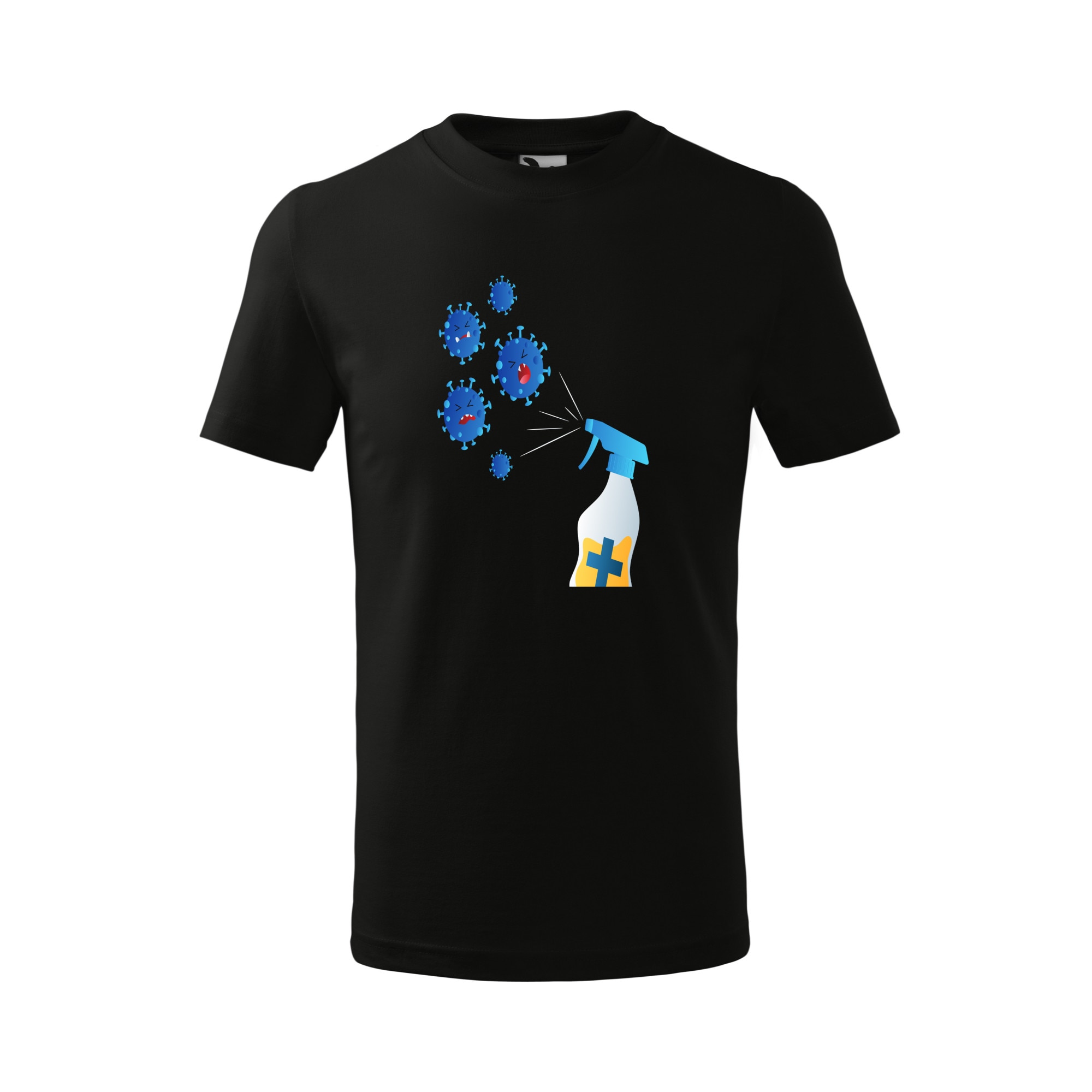 Tricou copii, Malfini, Kill Covid, Negru, 4 ani