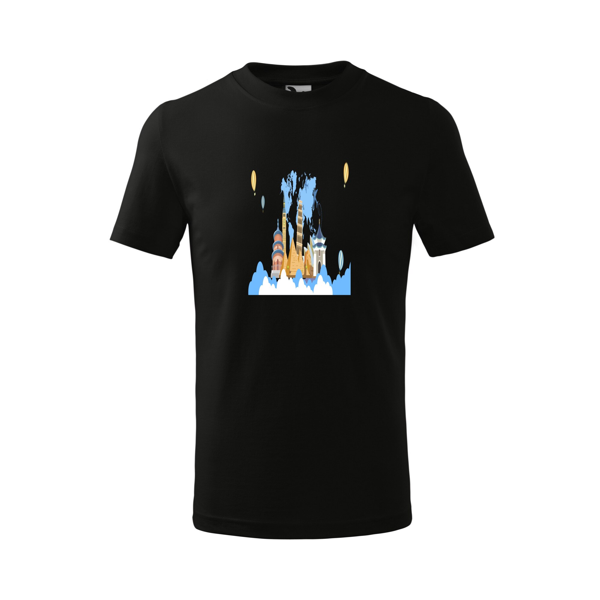 Tricou copii, Malfini, See The World, Negru, 4 ani