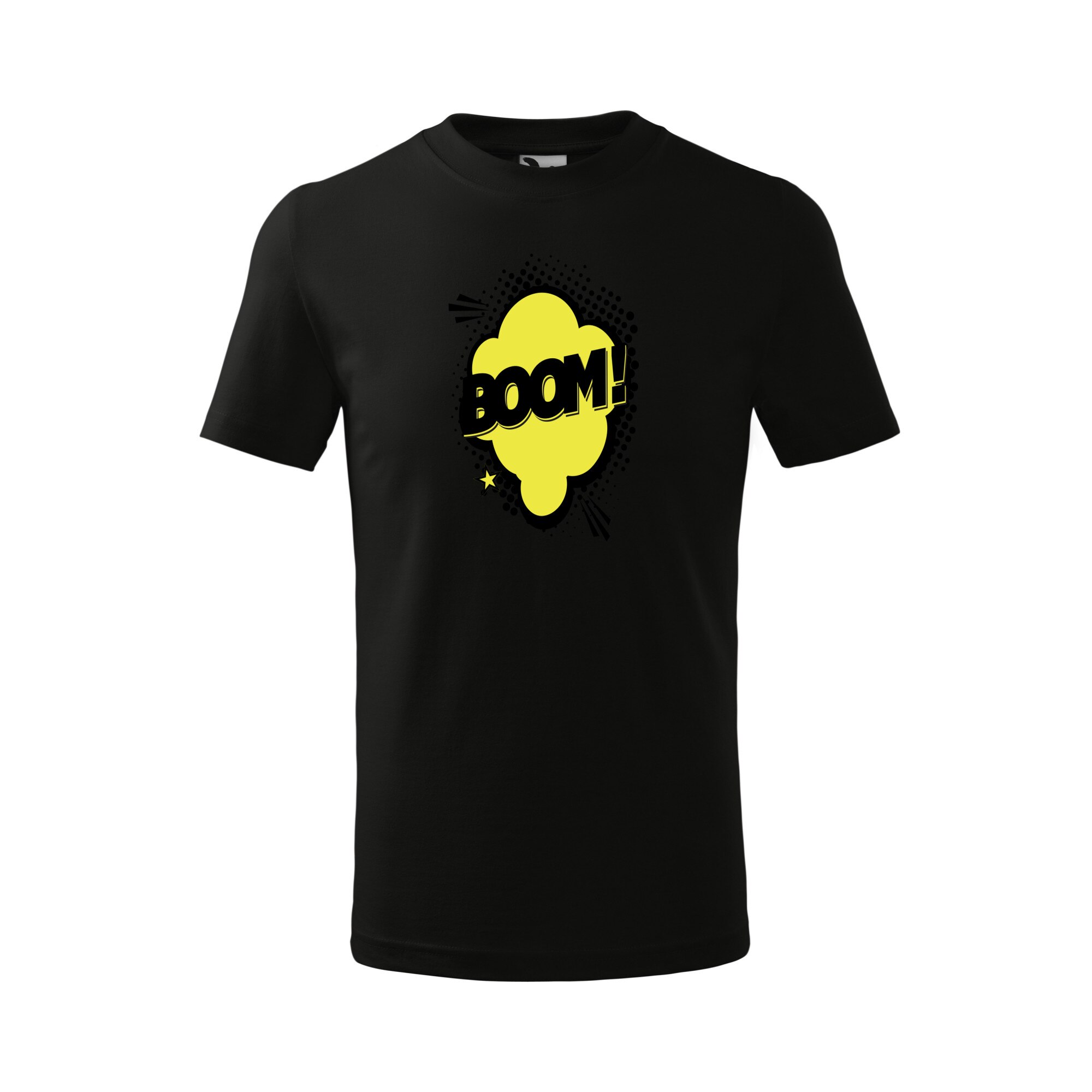 Tricou copii, Malfini, Comic Boom Explosion, Negru, 4 ani