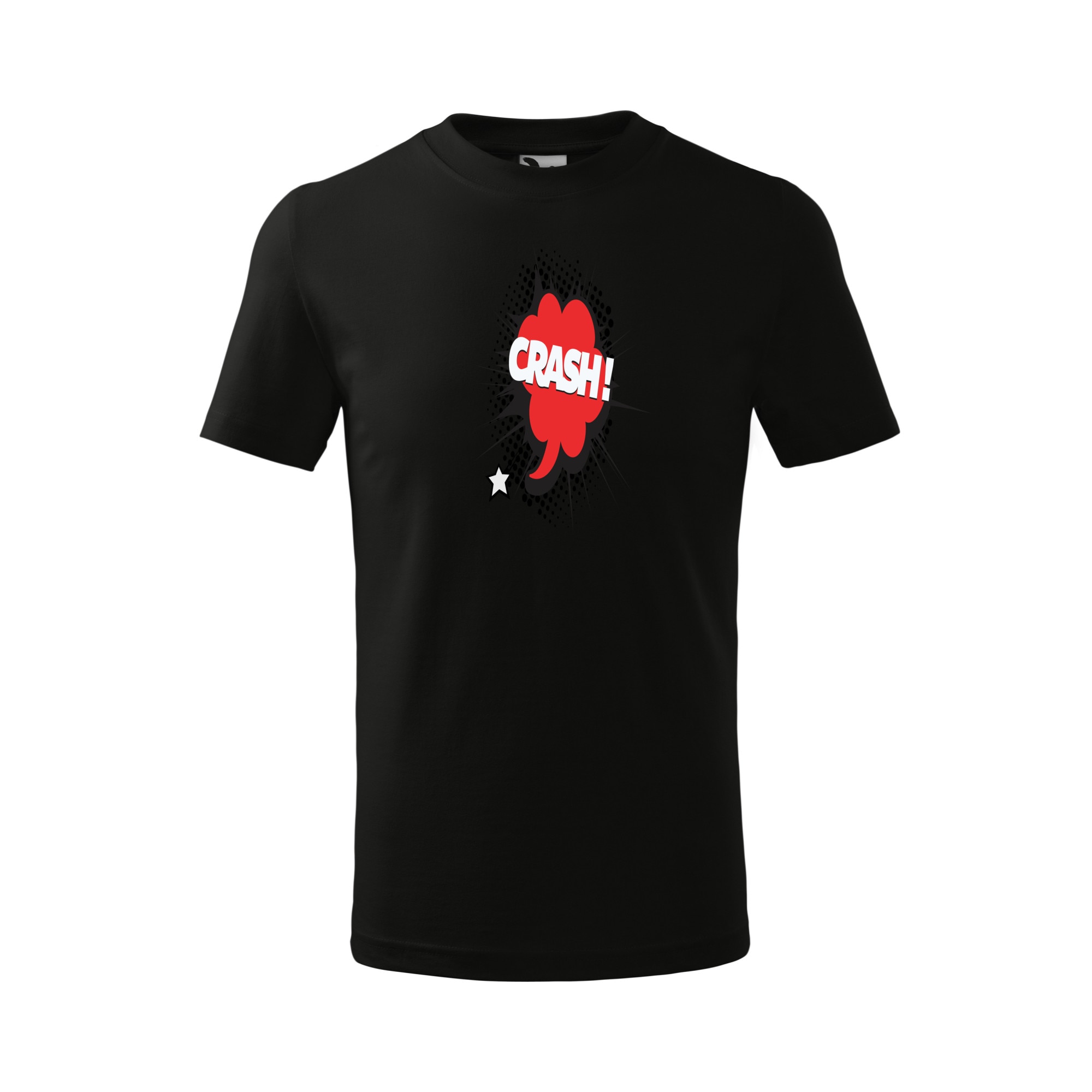 Tricou copii, Malfini, Comic Crash, Negru, 4 ani