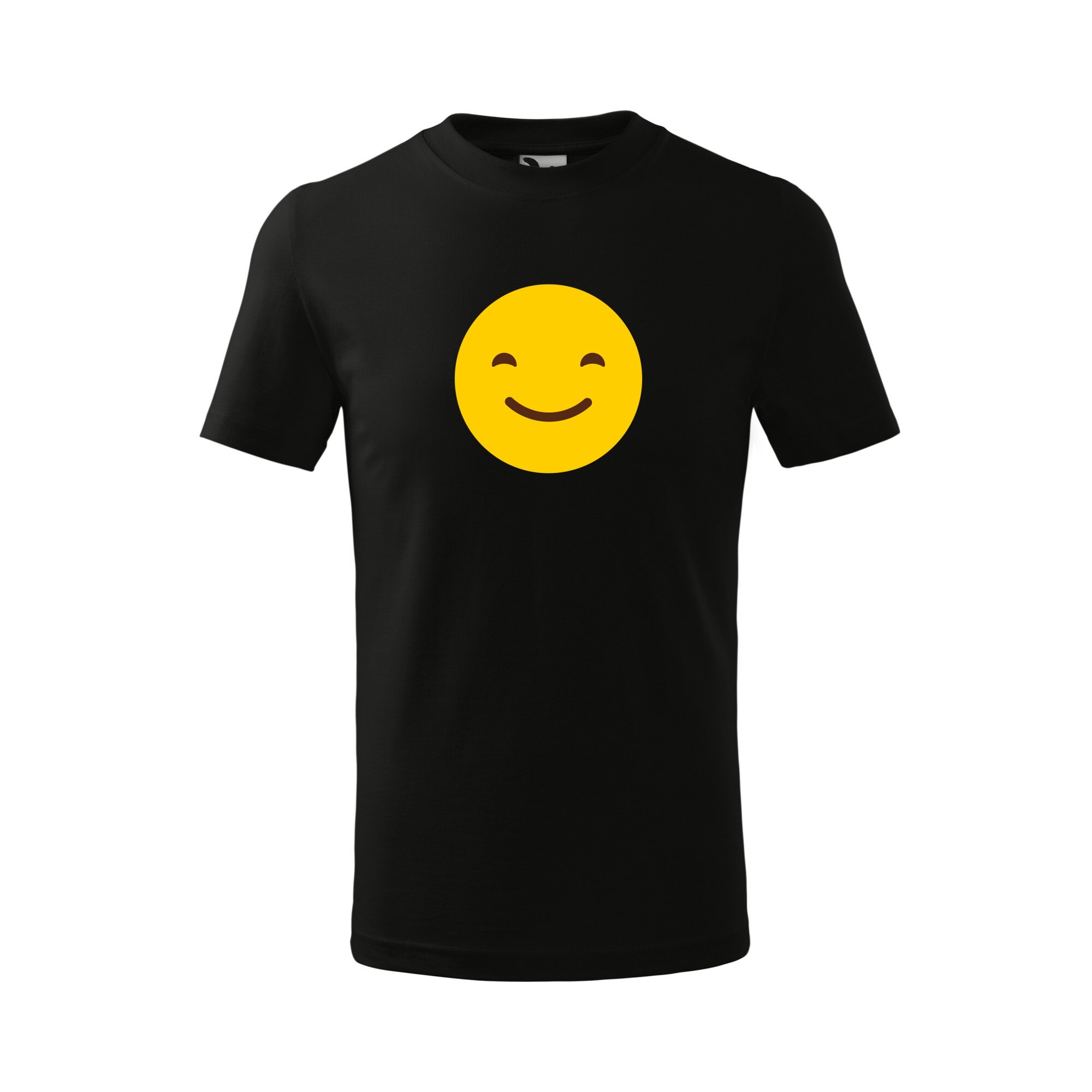 Tricou copii, Malfini, Emoji Smile Mouth Closed, Negru, 4 ani