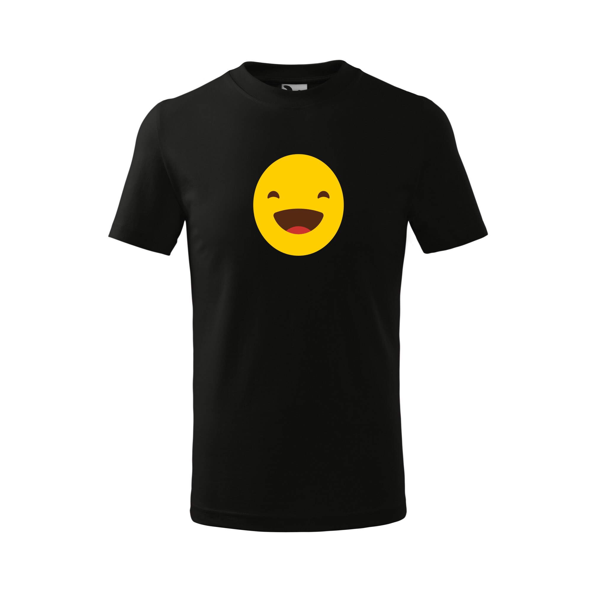 Tricou copii, Malfini, Emoji Smile Mouth Open, Negru, 4 ani