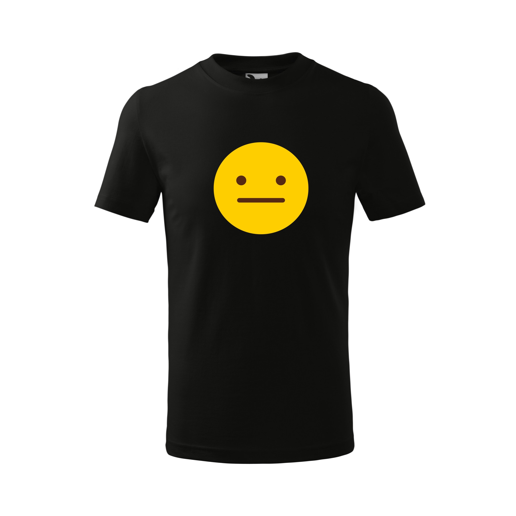 Tricou copii, Malfini, Emoji Poker Face, Negru, 4 ani
