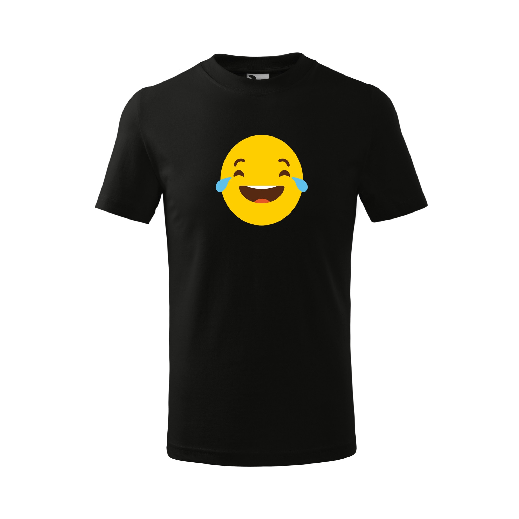 Tricou copii, Malfini, Emoji Laughing with Tears, Negru, 4 ani