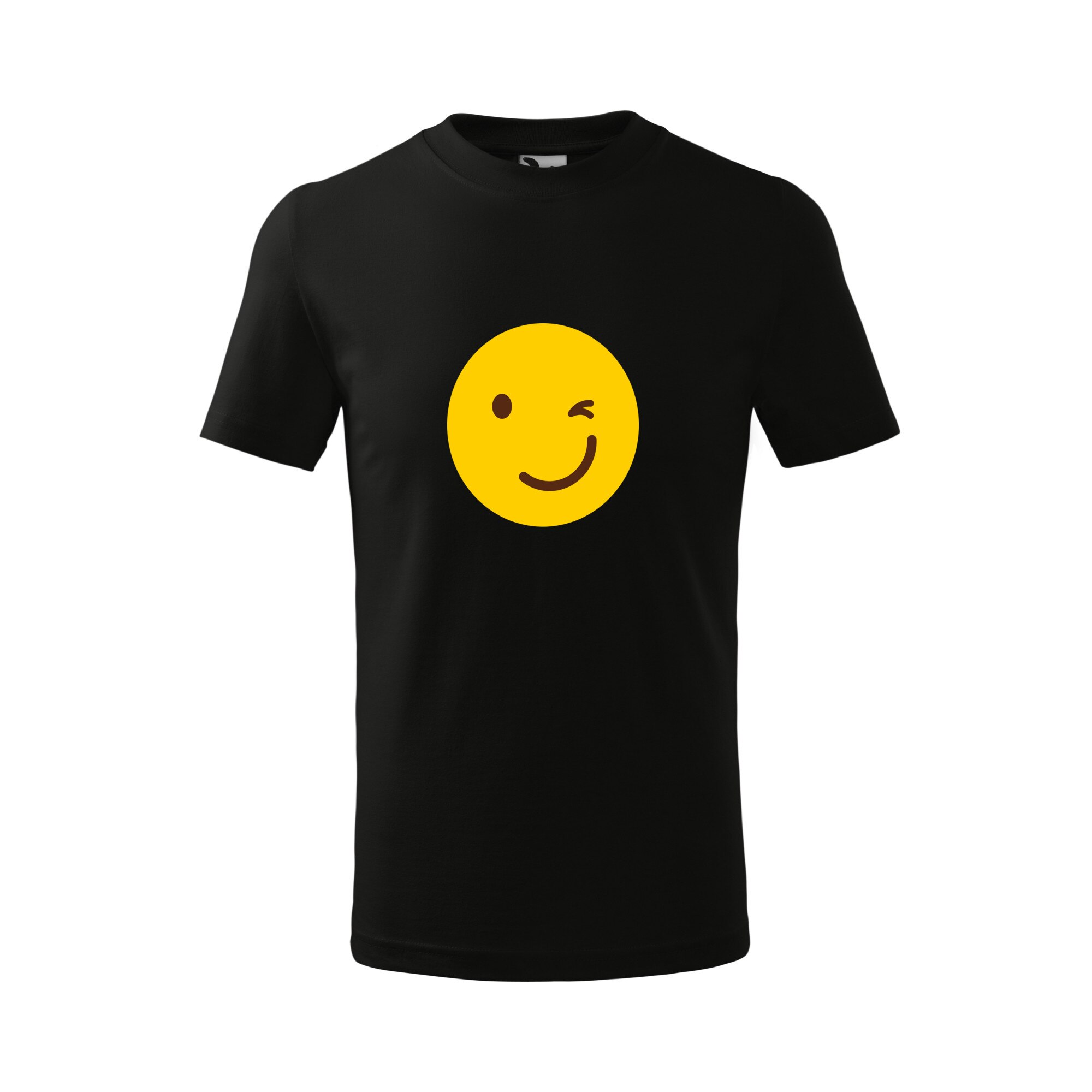 Tricou copii, Malfini, Emoji Ok Face, Negru, 4 ani
