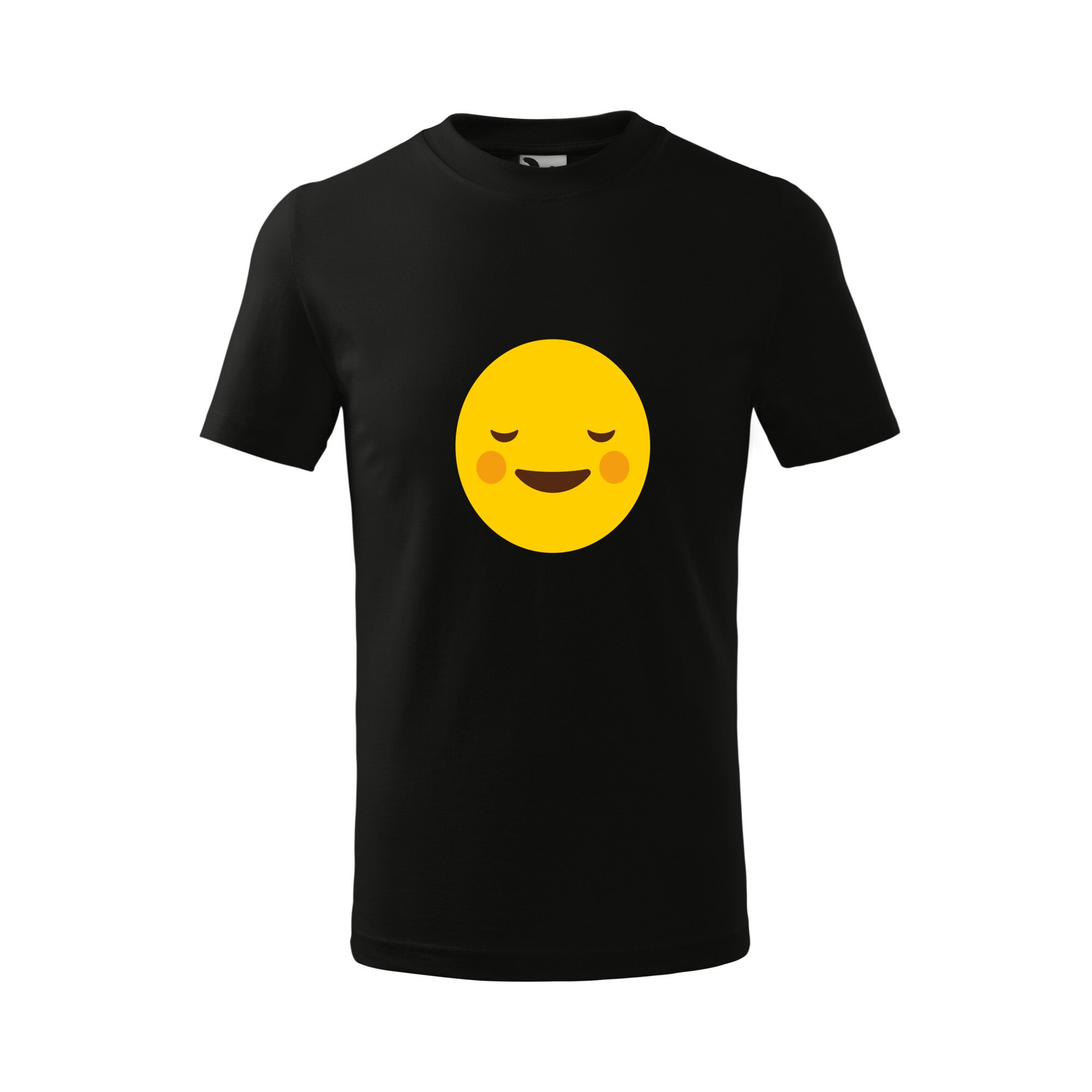 Tricou copii, Malfini, Emoji Blush Face, Negru, 4 ani