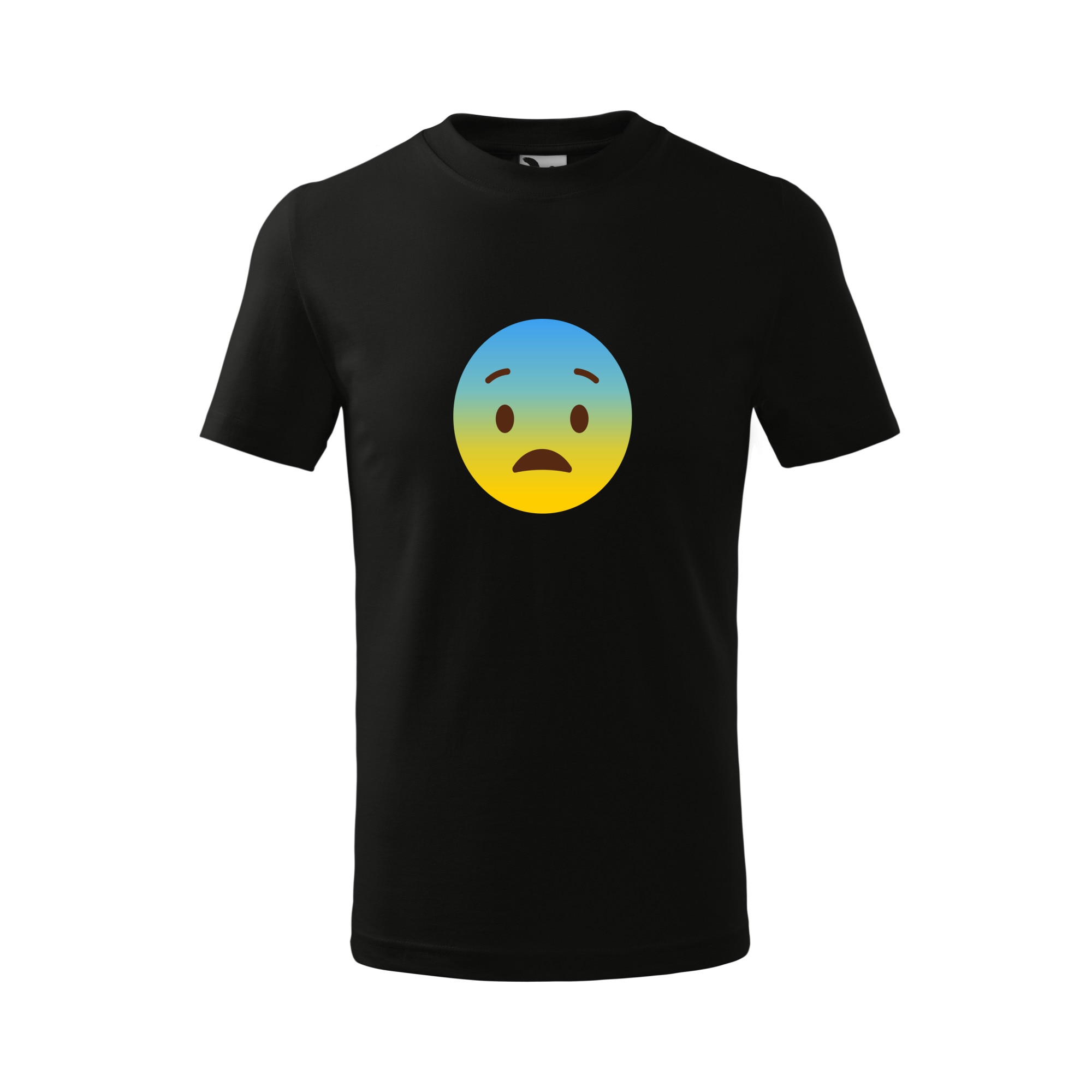 Tricou copii, Malfini, Emoji Scared Face, Negru, 4 ani