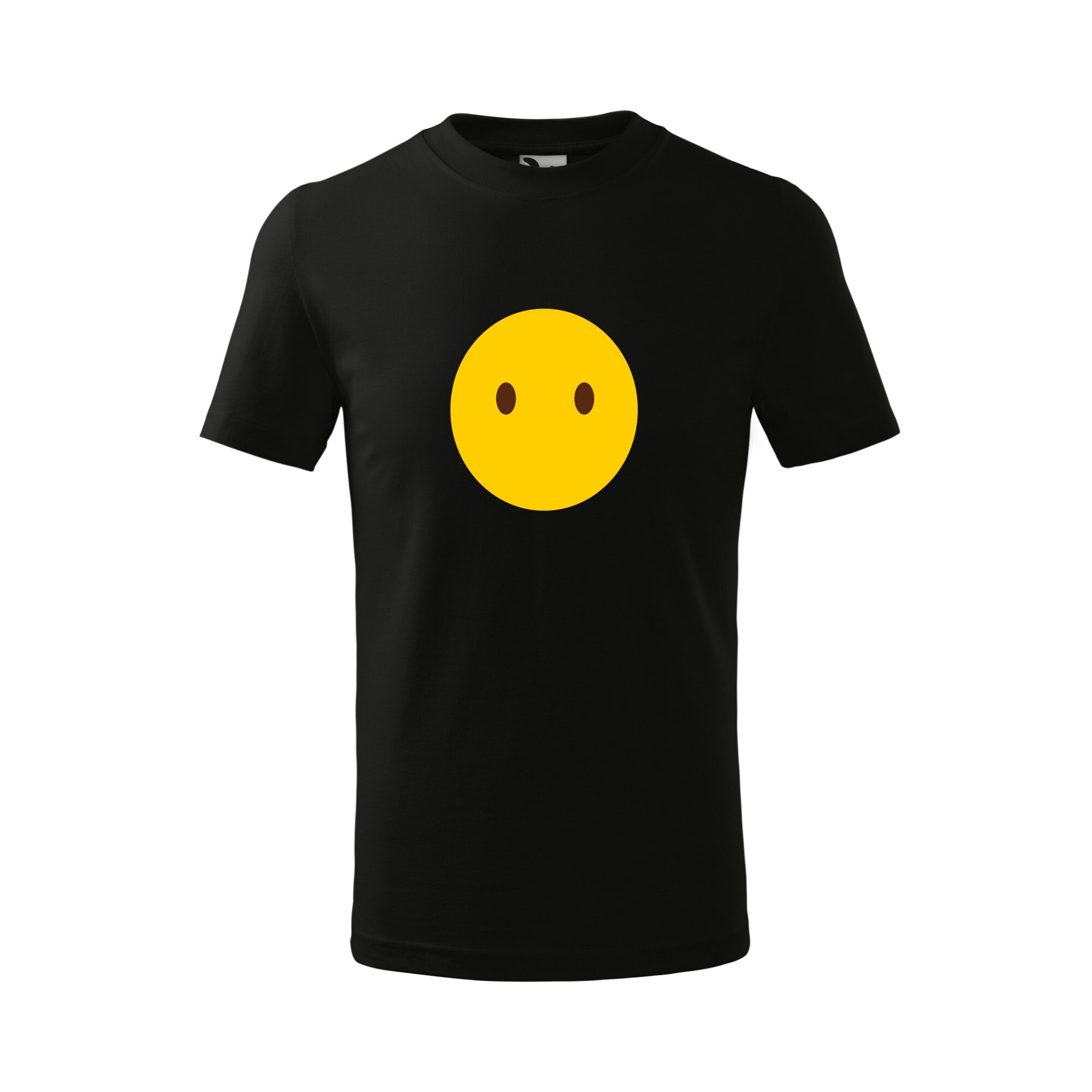 Tricou copii, Malfini, Emoji Silent Face, Negru, 4 ani