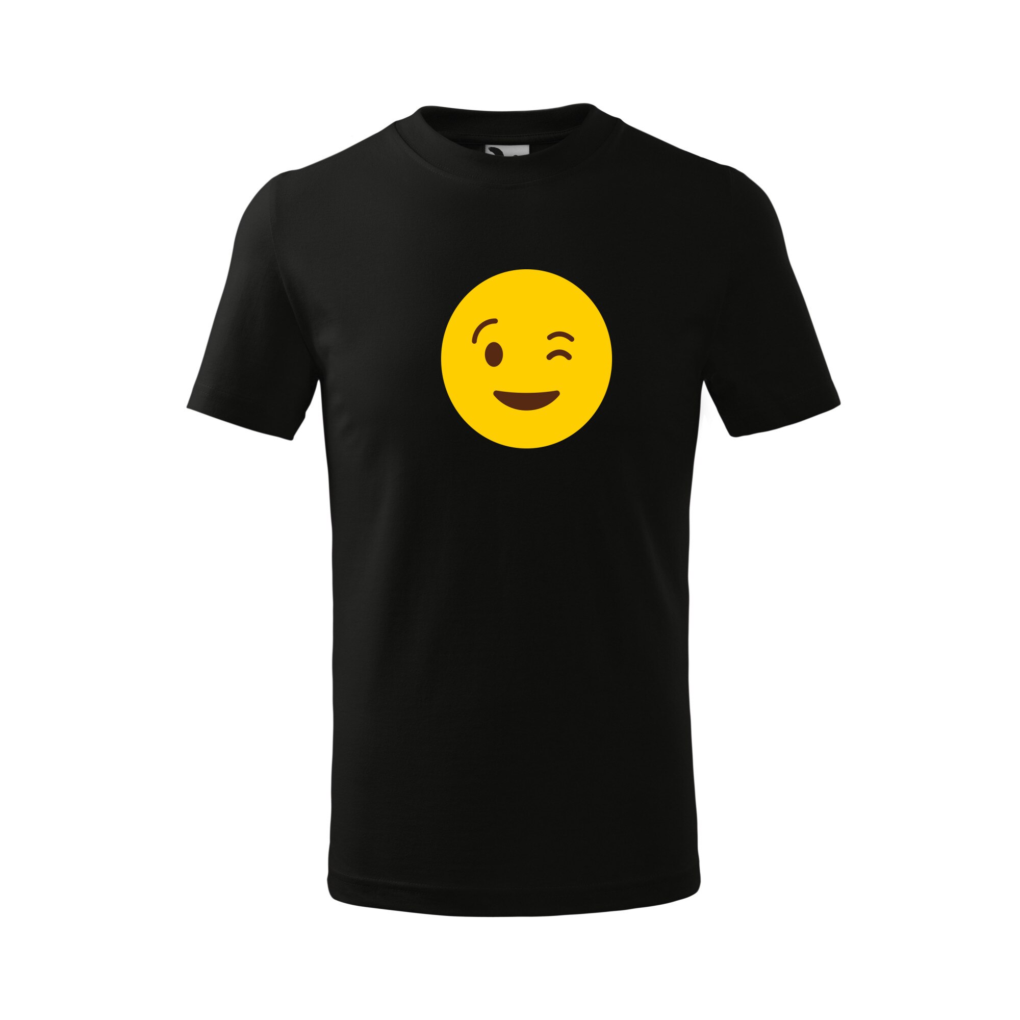 Tricou copii, Malfini, Emoji Ok Pal Face, Negru, 4 ani