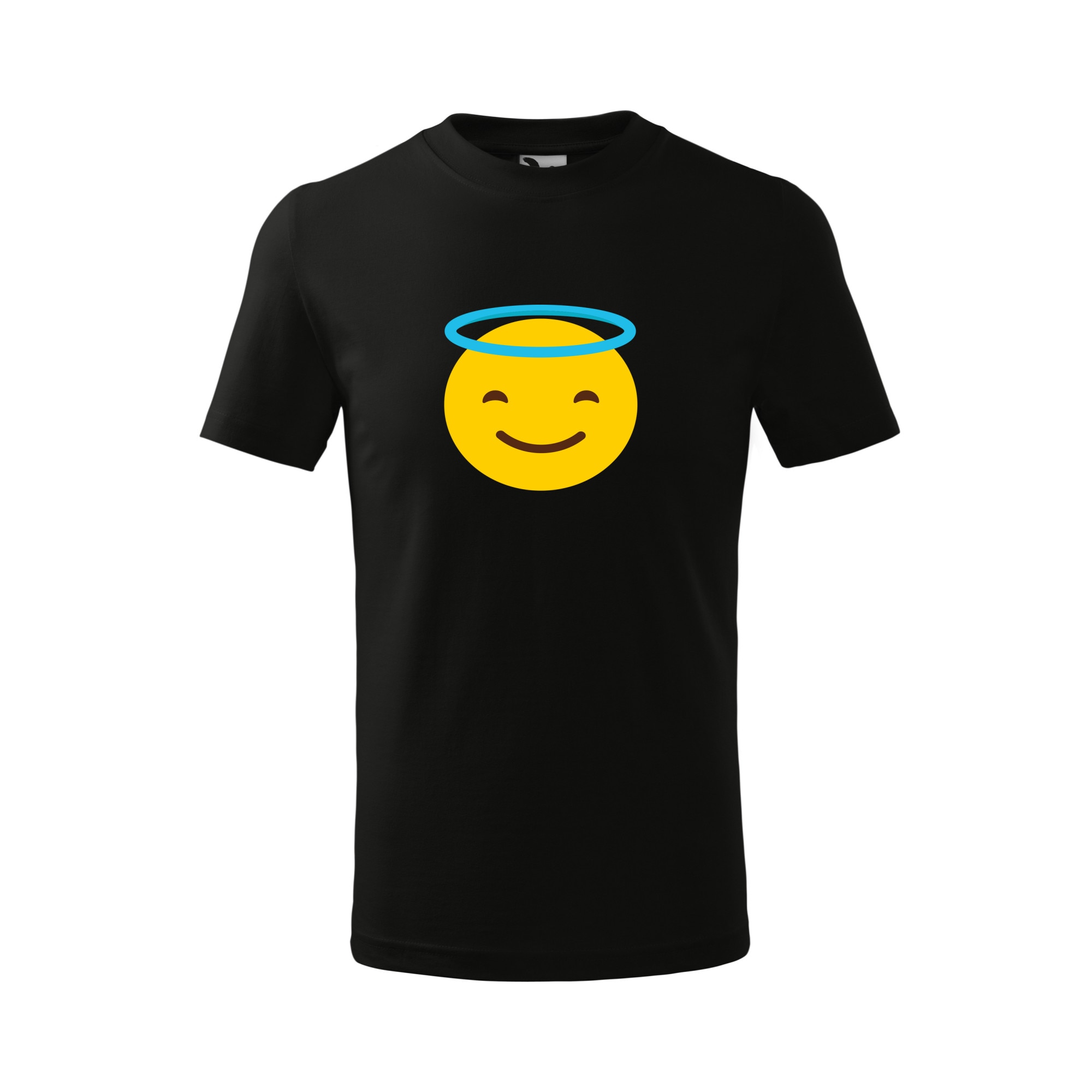 Tricou copii, Malfini, Emoji Angel Face, Negru, 4 ani
