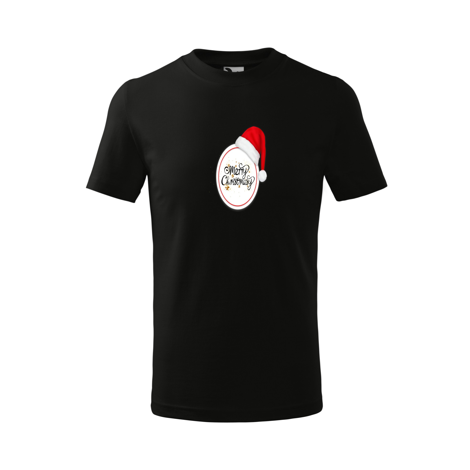 Tricou copii, Malfini, Merry Christmas Circle, Negru, 4 ani