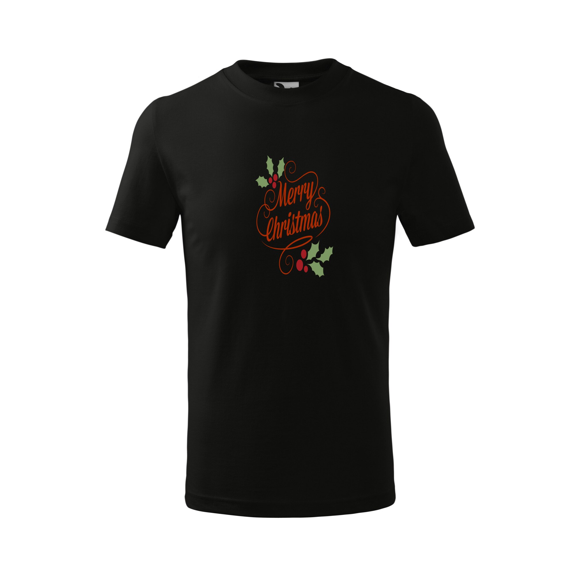 Tricou copii, Malfini, Happy Christmas, Negru, 4 ani