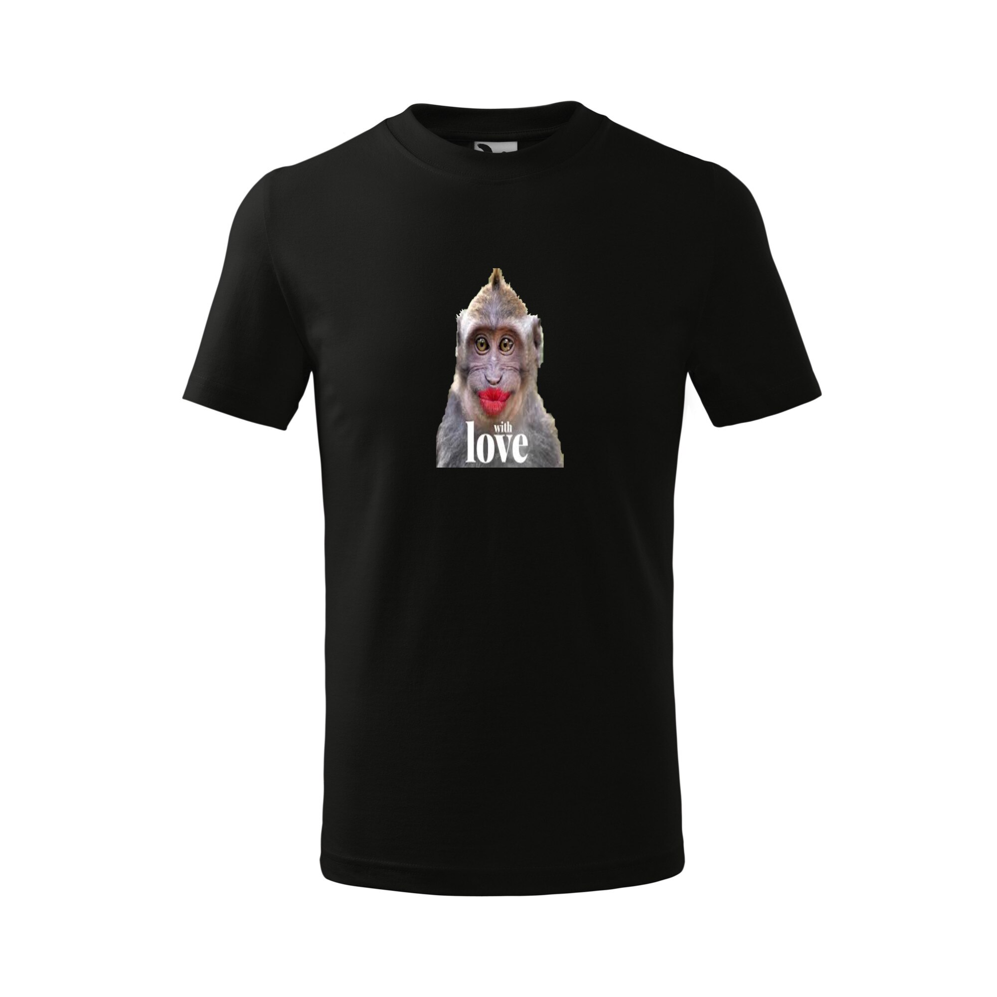 Tricou copii, Malfini, Monkey Love, Negru, 4 ani