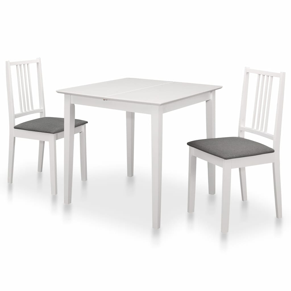 Set mobilier de bucatarie din 3 piese, vidaXL, Lemn, (80-120) x 80 x 74 cm Alb