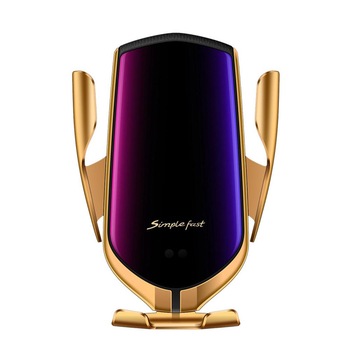 Suport telefon grila MRG L-R1, Smart Wireless, Fast Charge, Gold Suport telefon grila MRG L-R1, Smart Wireless, Fast Charge, Gold
