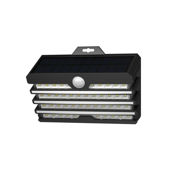 Lampa Solara Pentru Exterior Led Baseus Cu Detector De Miscare, Putere 5.1w, Negru - Dgnen-c01