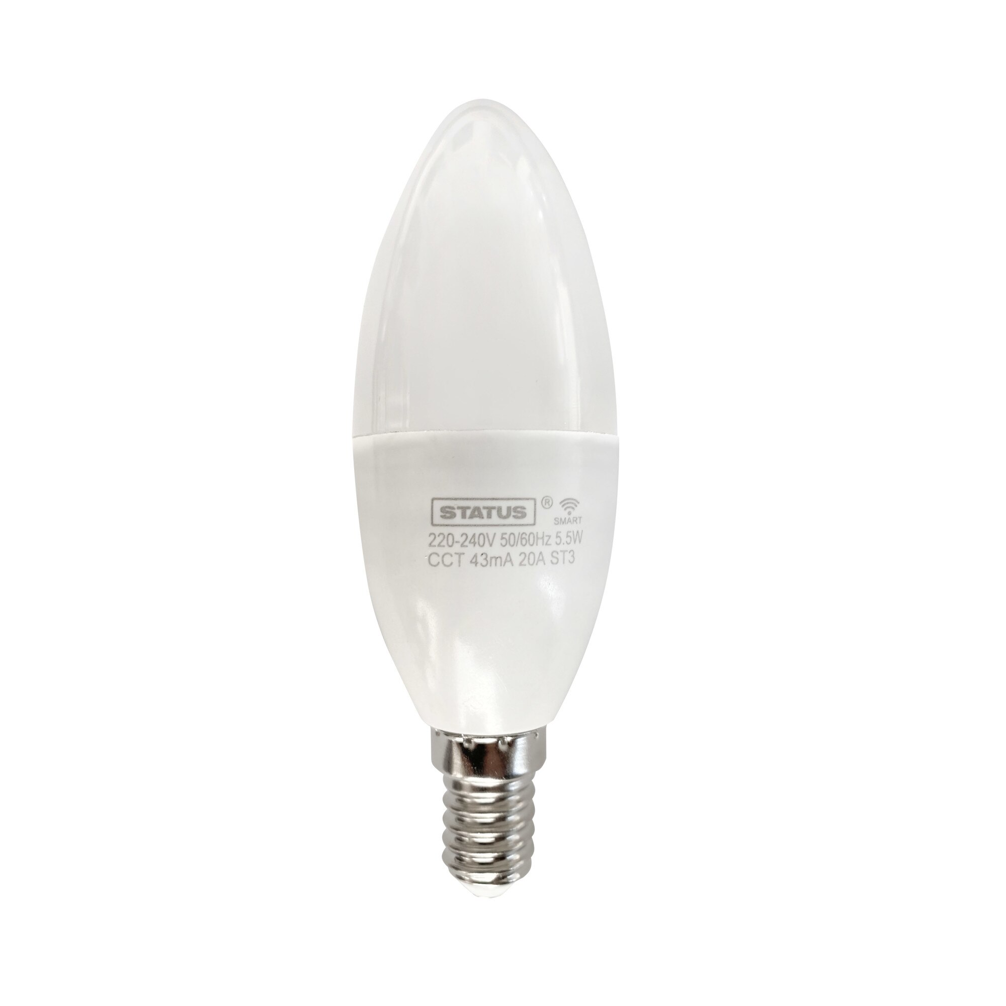 Bec smart Led lumanare STATUS SMART CCT, E14, WiFI 2.4GHz, 5.5W, Google Assistant, Amazon Alexa, 2700K-6500K, 220-240V