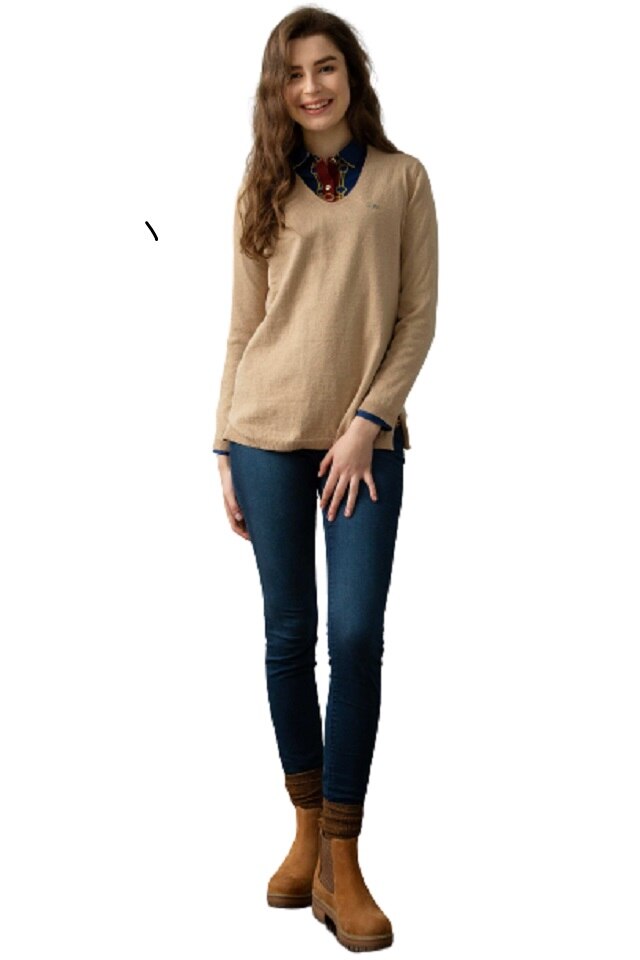 Pulover Dama, U.S. Polo Assn., G082SZ0TK.000.645456.VR015, Camel