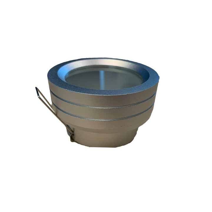 Spot baie rotund aluminiu cromat bec 50W inclus