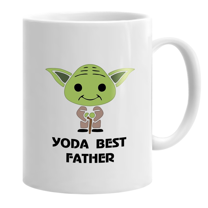 Cana personalizata cu mesaj pt cel mai bun tata "Yoda best father"