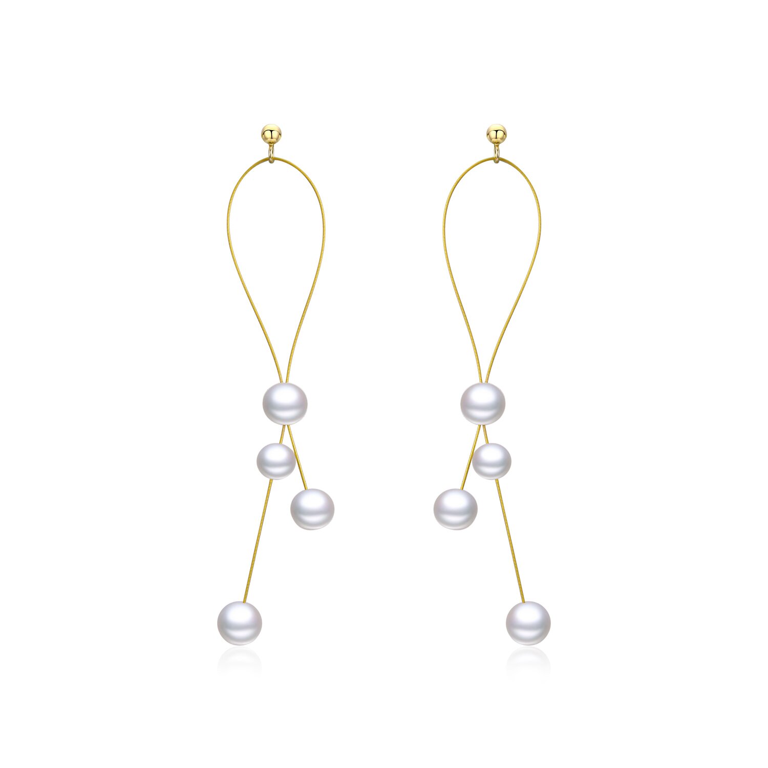 Cercei din argint Amazing Golden Pearls