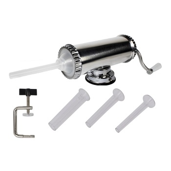 Aparat umplut carnati KY-2003 , inox alimentar, 3 palnii, masina manuala cu ventuza, 1.5Kg Aparat umplut carnati KY-2003 , inox alimentar, 3 palnii, masina manuala cu ventuza, 1.5Kg