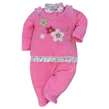 Compleu 2 piese salopeta si bluza pentru fete Koala Moli 1893, Roz, 80 cm Compleu 2 piese salopeta si bluza pentru fete Koala Moli 1893, Roz, 80 cm