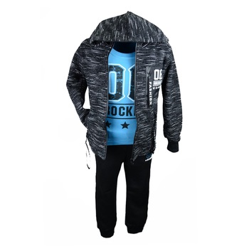 Trening 3 piese pentru baieti Happy House JF-17712, Multicolor, 176 cm Trening 3 piese pentru baieti Happy House JF-17712, Multicolor, 176 cm