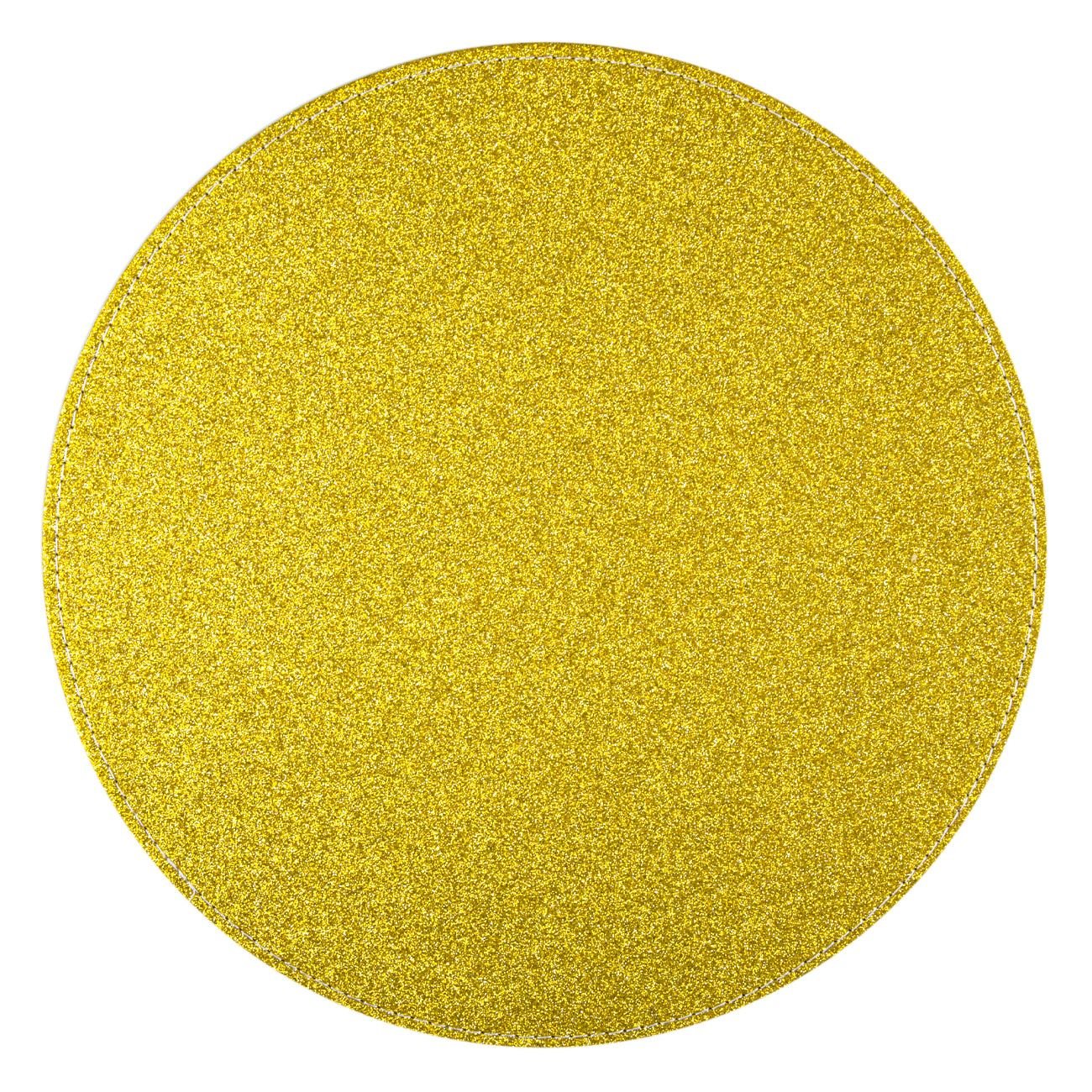 Suport Farfurii, New Line, model de Craciun, Rotund, Baza Dura, 33 cm, Auriu