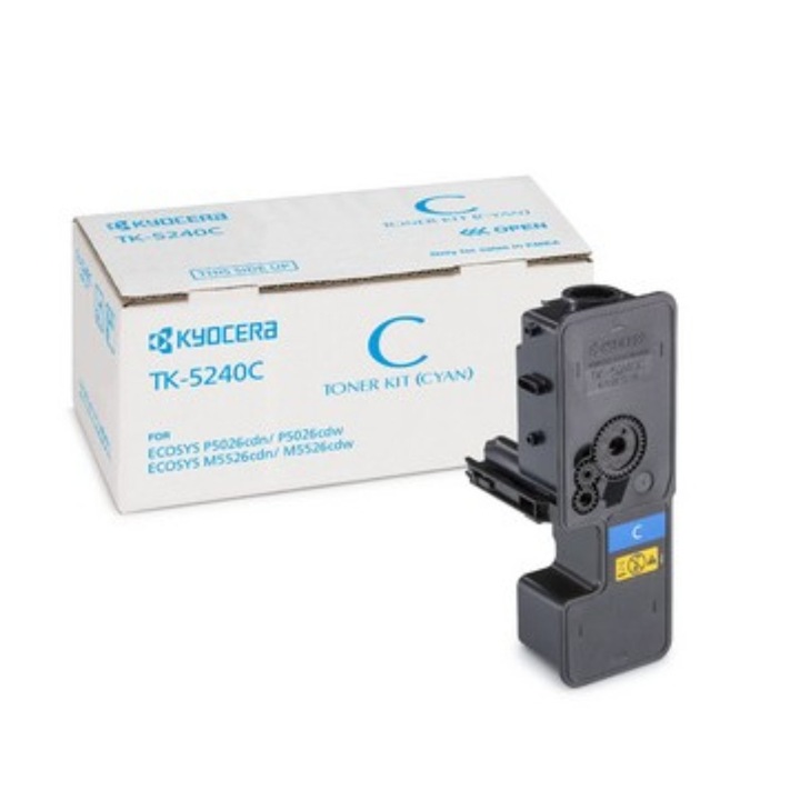 Kyocera Integral TK-5240C tonerkazetta, 3000 oldal, cián, Kyocera ECOSYS M5526cdn / M5526cdw / P5026cdn / P5026cdw nyomtatókhoz