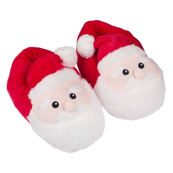 Papuci Imblaniti de Casa, New Line, model Botosi cu Mos Craciun, Marime 35-36, Alb/Rosu Papuci Imblaniti de Casa, New Line, model Botosi cu Mos Craciun, Marime 35-36, Alb/Rosu