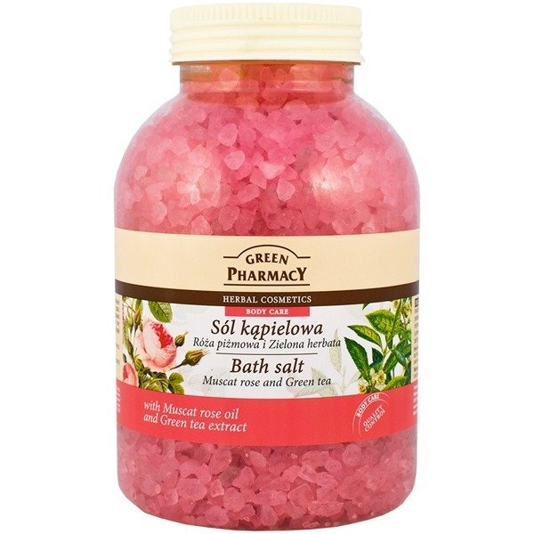 Sare de baie Green Pharmacy cu trandafir mosc si ceai verde 1300 ml