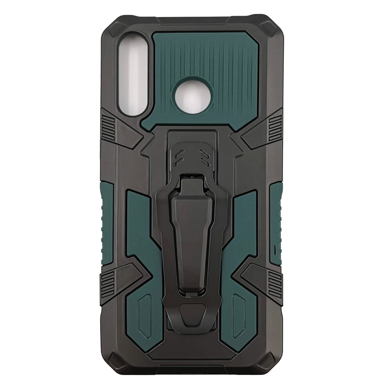 Husa Huawei P30 Lite model Dual Thunder Armor cu Suport , Antisoc, Silicon+PC, Viceversa Verde