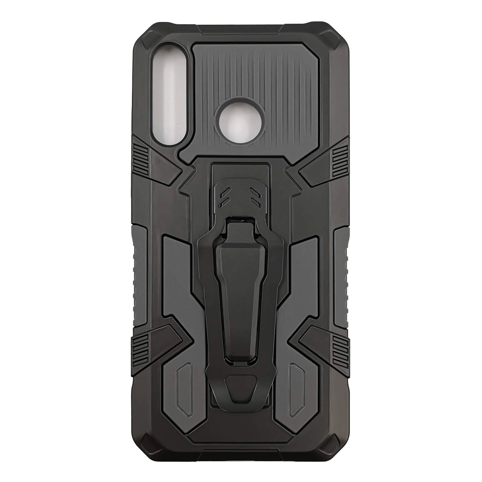 Husa Huawei P30 Lite model Dual Thunder Armor cu Suport , Antisoc, Silicon+PC, Viceversa Gri