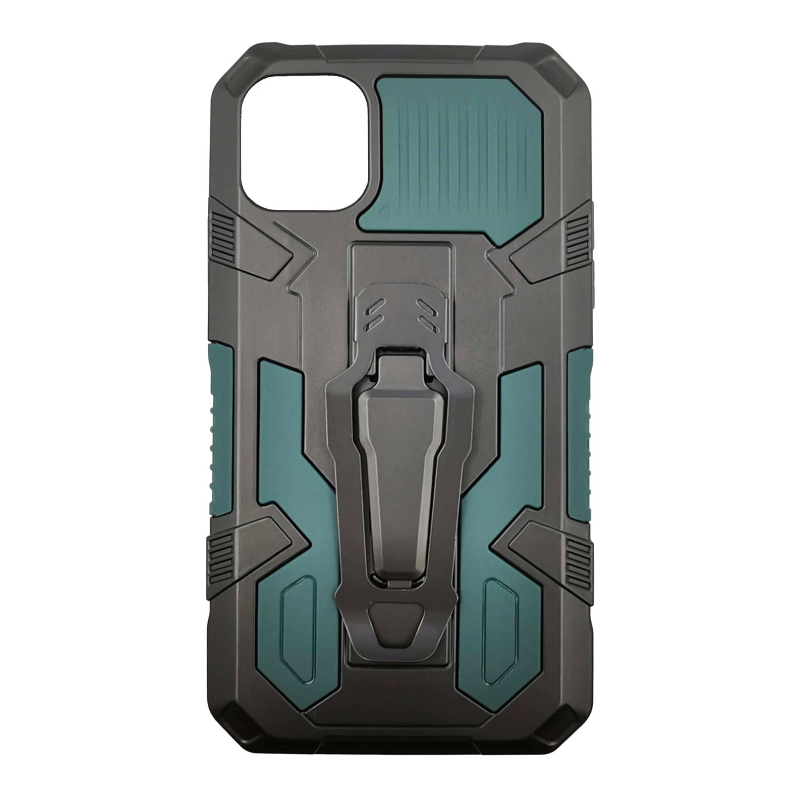 Husa Apple iPhone 11 model Dual Thunder Armor cu Suport , Antisoc, Silicon+PC, Viceversa Verde