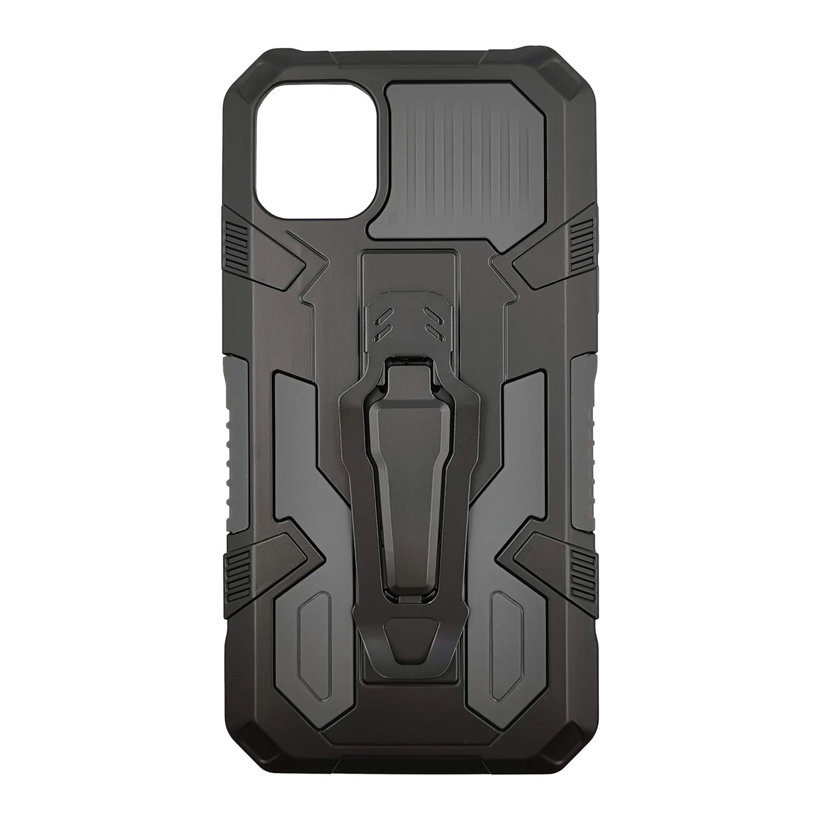 Husa Apple iPhone 11 model Dual Thunder Armor cu Suport , Antisoc, Silicon+PC, Viceversa Gri