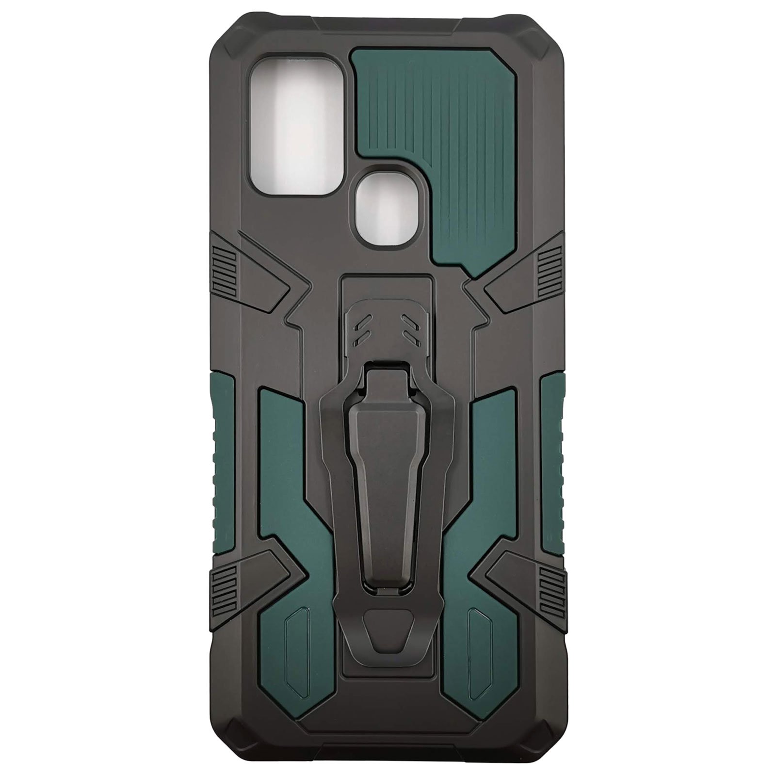 Husa Samsung Galaxy A21s model Dual Thunder Armor cu Suport , Antisoc, Silicon+PC, Viceversa Verde