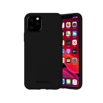 Husa Spate Mercury Silicone iPhone 12 Pro Max , cu Interior Alcantara , Negru Husa Spate Mercury Silicone iPhone 12 Pro Max , cu Interior Alcantara , Negru