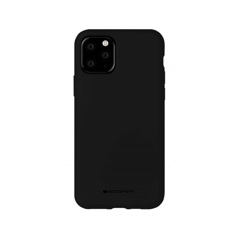 Husa Spate Mercury Silicone iPhone 12 Mini , cu Interior Alcantara , negru