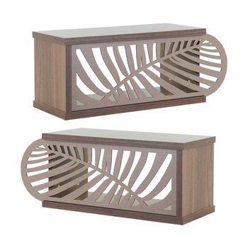 Set raft cu model tropical, 2 bucati, 55 cm, nuc, Rio - Butopea Set raft cu model tropical, 2 bucati, 55 cm, nuc, Rio - Butopea