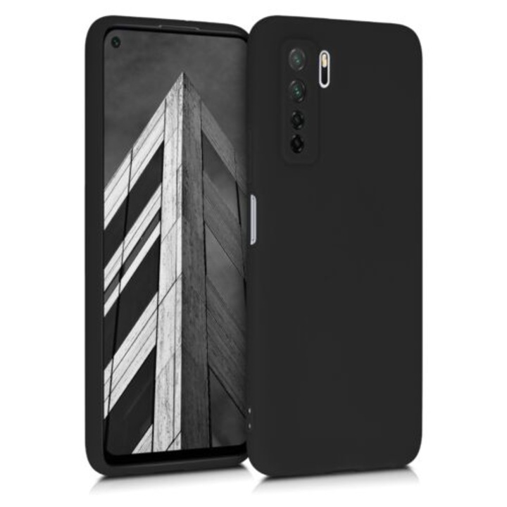 Калъф за Huawei P40 lite 5G, Силиконов, Черен, 52529.47