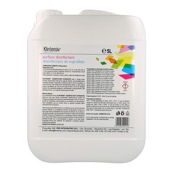 Dezinfectant pentru suprafete gata de utilizare, Klintensiv, 5 L Dezinfectant pentru suprafete gata de utilizare, Klintensiv, 5 L