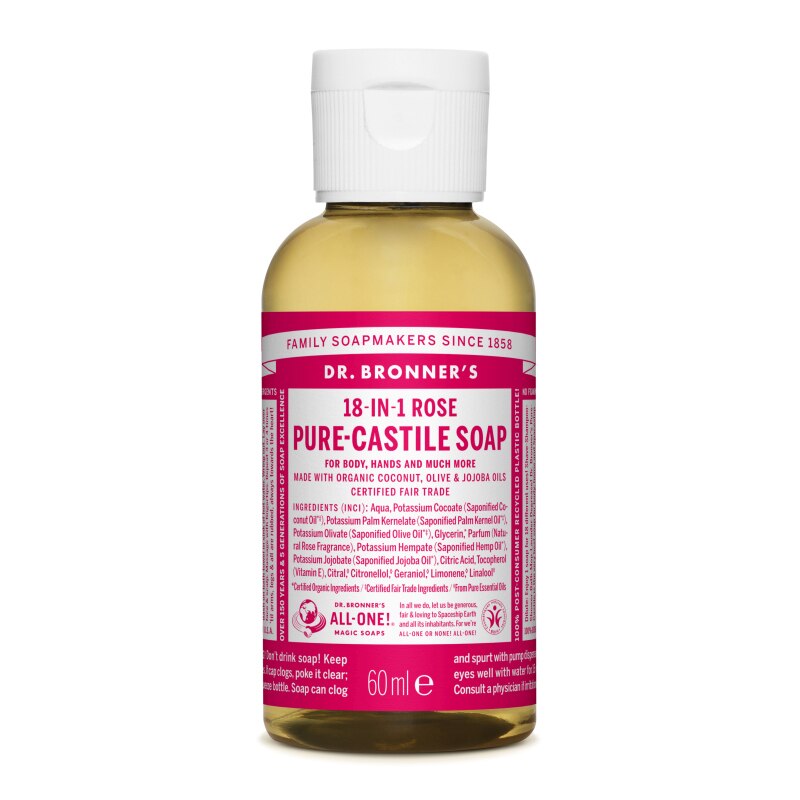 Dr. Bronner's, Sapun Organic cu Ulei esential pur de Trandafiri, 60 ml