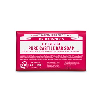 Dr. Bronner's, sapun solid de Castilia, cu ulei esential de trandafiri, 140 g Dr. Bronner's, sapun solid de Castilia, cu ulei esential de trandafiri, 140 g