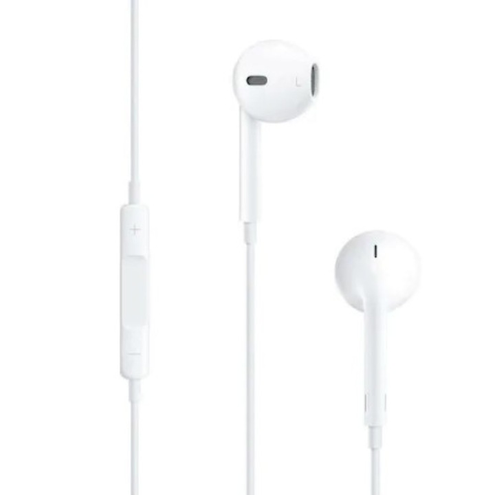 OEM HE-1031 audio fülhallgató HD mikrofonnal, hangerő-szabályozás, univerzális, kompatibilis az Apple és az Android rendszerekkel, fehér