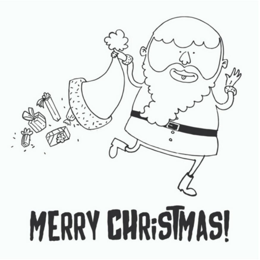 Felicitare de colorat - Santa is here, Multicolor, Standard, Carton