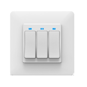 Intrerupator inteligent de perete, WiFi, cu buton cu revenire, 3 canale, compatibil TuyaSmart, SmartLife, Google Home, Amazon Alexa, culoare alb - Model ES-WPS-3 Intrerupator inteligent de perete, WiFi, cu buton cu revenire, 3 canale, compatibil TuyaSmart, SmartLife, Google Home, Amazon Alexa, culoare alb - Model ES-WPS-3