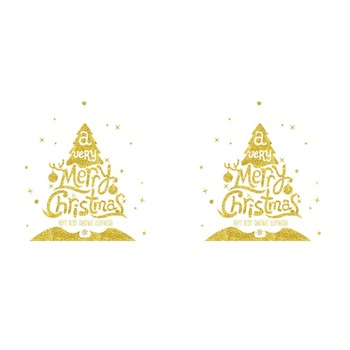 Set Sticker autoadeziv Merry Christmas, 60 cm x 70 cm. pentru geam sau alte suprafete lucioase, culoare auriu, 2 bucati Set Sticker autoadeziv Merry Christmas, 60 cm x 70 cm. pentru geam sau alte suprafete lucioase, culoare auriu, 2 bucati