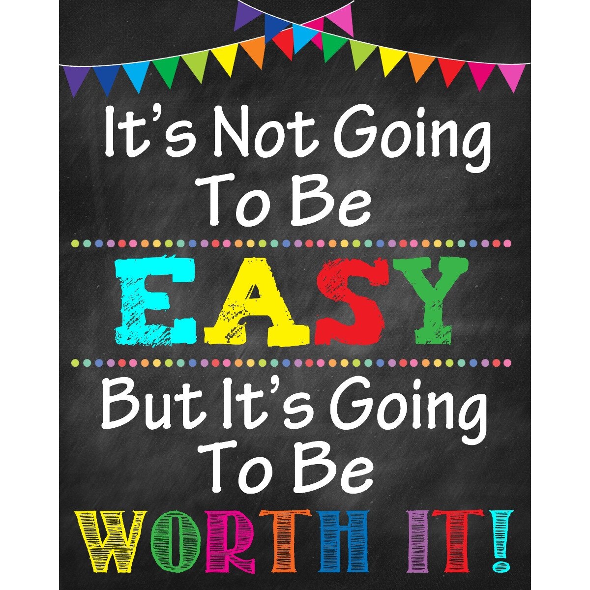 Sticker Motivational - It's not going to be easy, but it's going to be worth it! - 77x100 cm