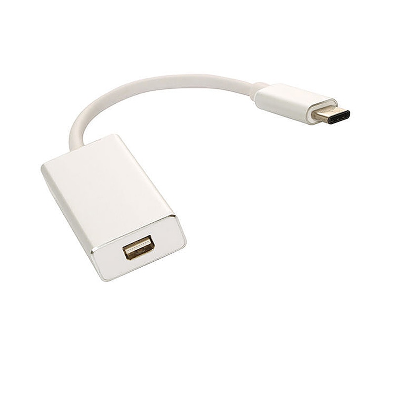 Cablu adaptor compatibil cu Apple MacBook, conectori USB 3.1 Type-C la Mini DisplayPort feminin, 1080p HDTV, 10 cm, argintiu, BBL1819